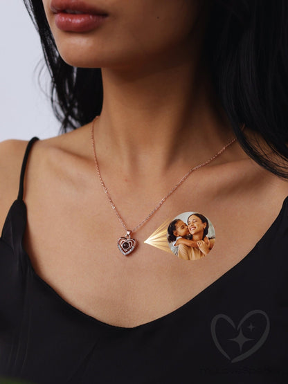 Personalized Heart Pendant Projection Necklace - myLoveSparks Jewelry & GiftsCL