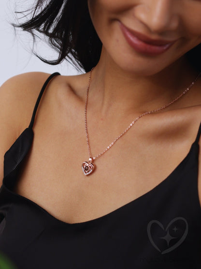 Personalized Heart Pendant Projection Necklace - myLoveSparks Jewelry & GiftsCL