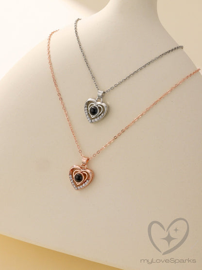 Personalized Heart Pendant Projection Necklace - myLoveSparks Jewelry & GiftsCL