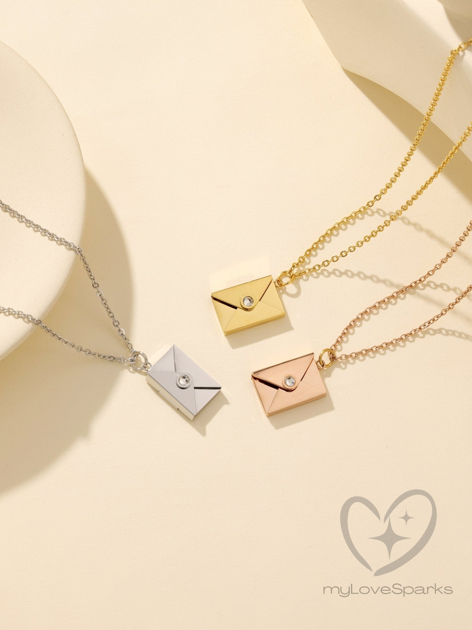 Personalized Mail Envelope Engraving Necklace - myLoveSparks Jewelry & GiftsHN