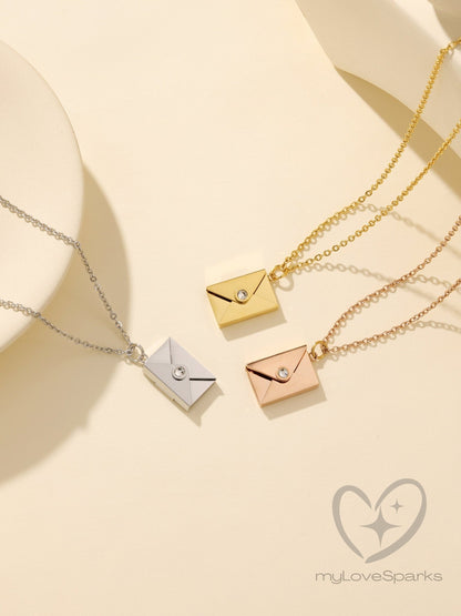 Personalized Mail Envelope Engraving Necklace - myLoveSparks Jewelry & GiftsHN