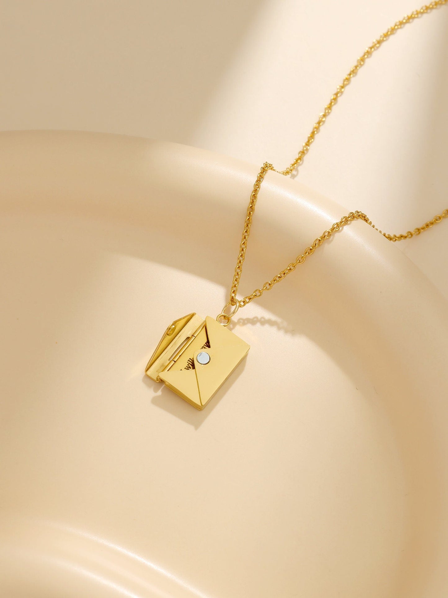 Personalized Mail Envelope Engraving Necklace - myLoveSparks Jewelry & GiftsHN