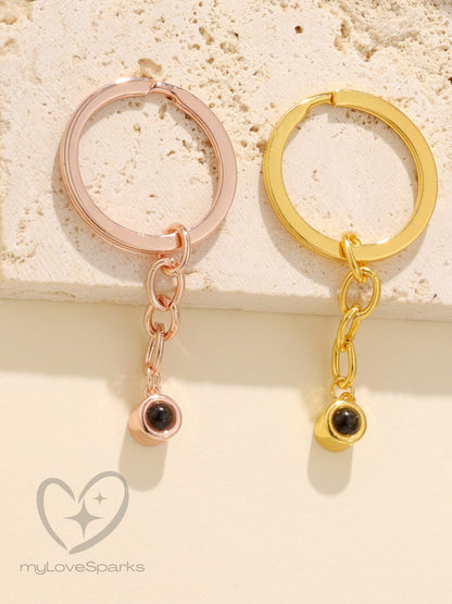 Personalized Minimalist Projection Picture Keychain with Hidden Photo Inside - myLoveSparks Jewelry & GiftsHJ