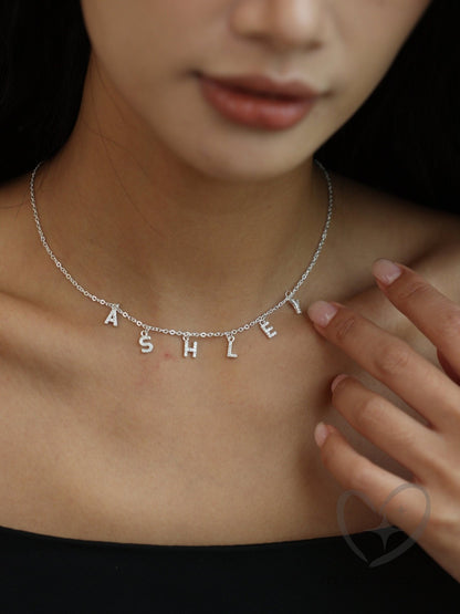 Personalized Pave Name Initials Necklace - myLoveSparks Jewelry & GiftsJHDiamond