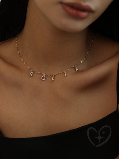 Personalized Pave Name Initials Necklace - myLoveSparks Jewelry & GiftsJHDiamond