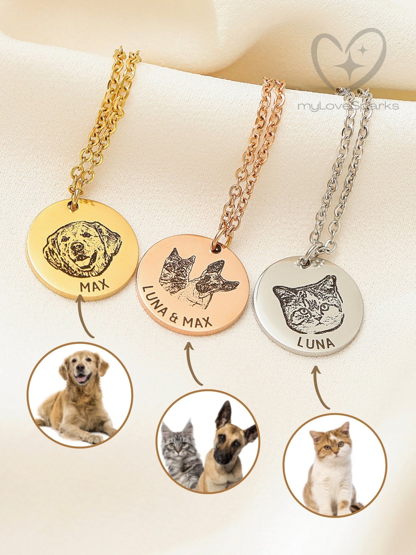Personalized Pet Portrait Necklace - myLoveSparks Jewelry & GiftsFY