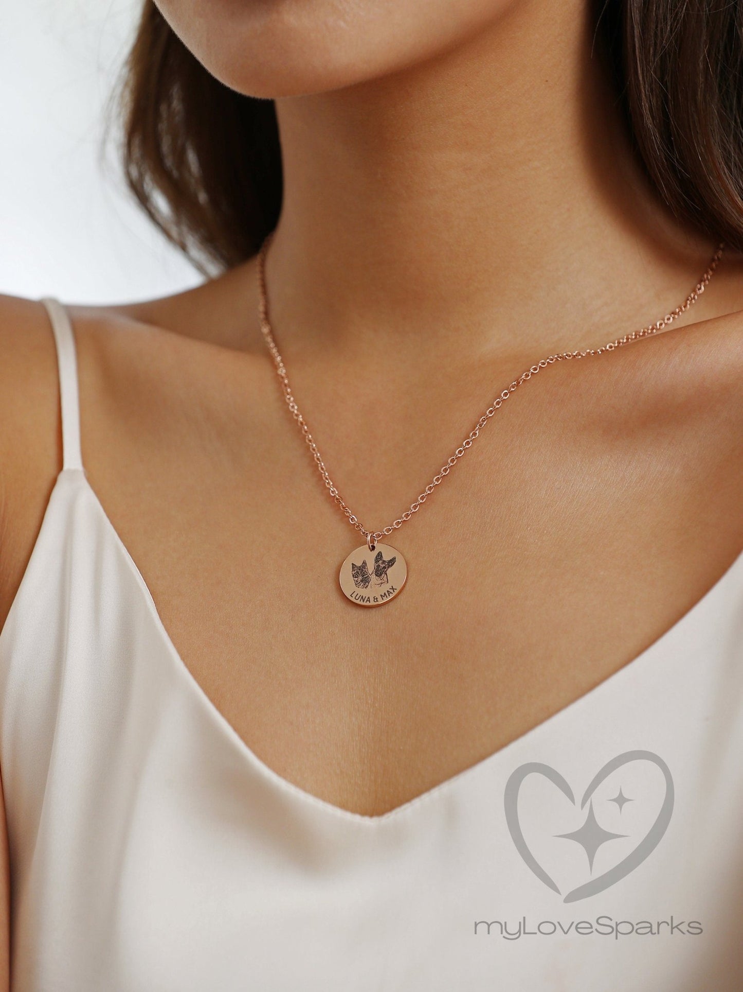 Personalized Pet Portrait Necklace - myLoveSparks Jewelry & GiftsFY