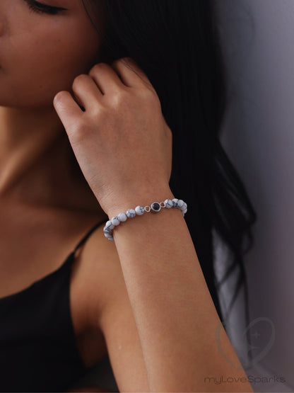 Personalized Photo Bracelet with Beaded Chain - myLoveSparks Jewelry & GiftsCL