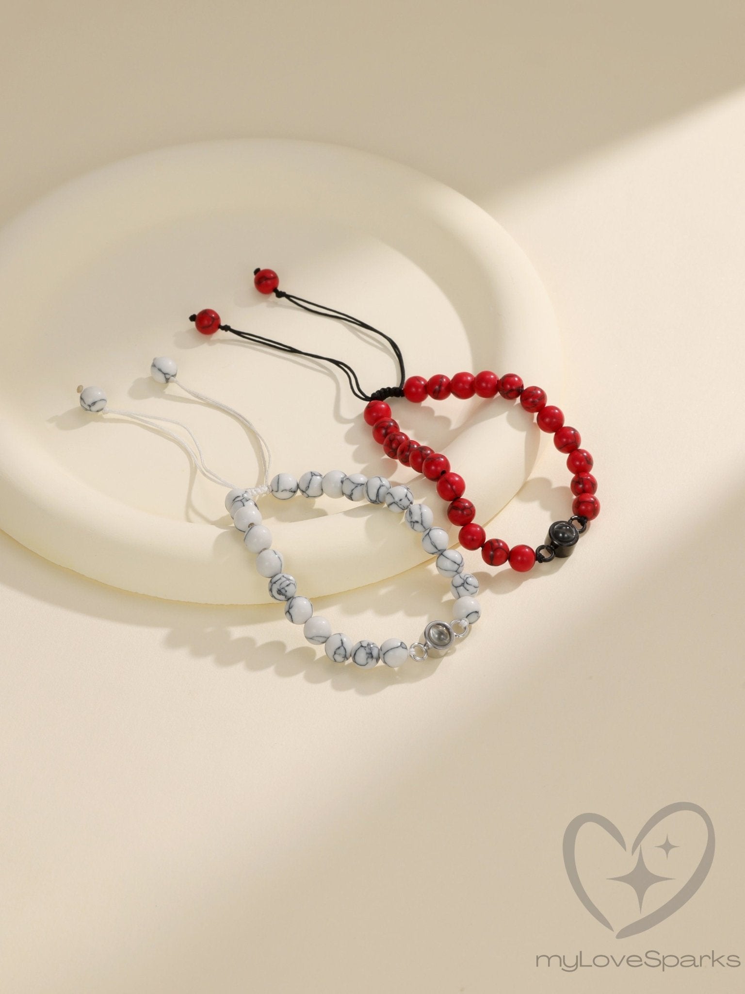 Personalized Photo Bracelet with Beaded Chain - myLoveSparks Jewelry & GiftsCL