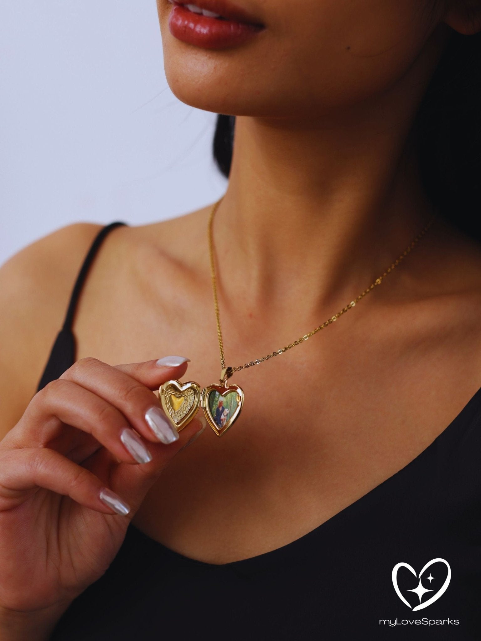Personalized Photo Heart Shape Locket Necklace - myLoveSparks Jewelry & GiftsHN