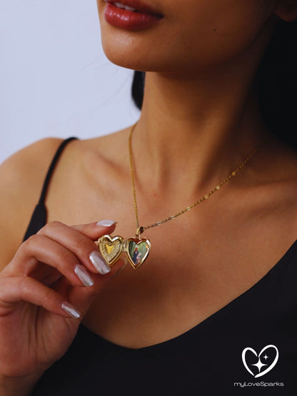 Personalized Photo Heart Shape Locket Necklace - myLoveSparks Jewelry & GiftsHN