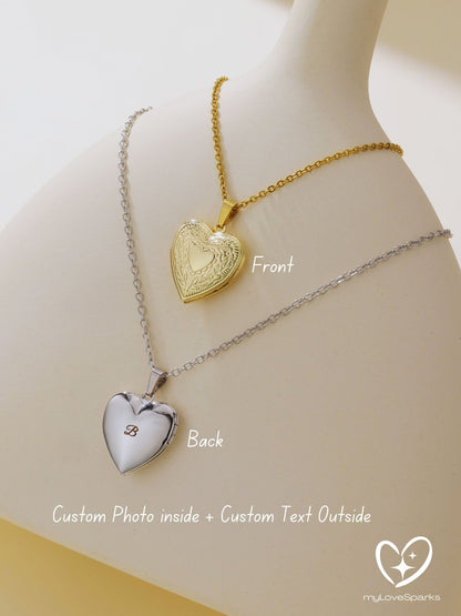 Personalized Photo Heart Shape Locket Necklace - myLoveSparks Jewelry & GiftsHN