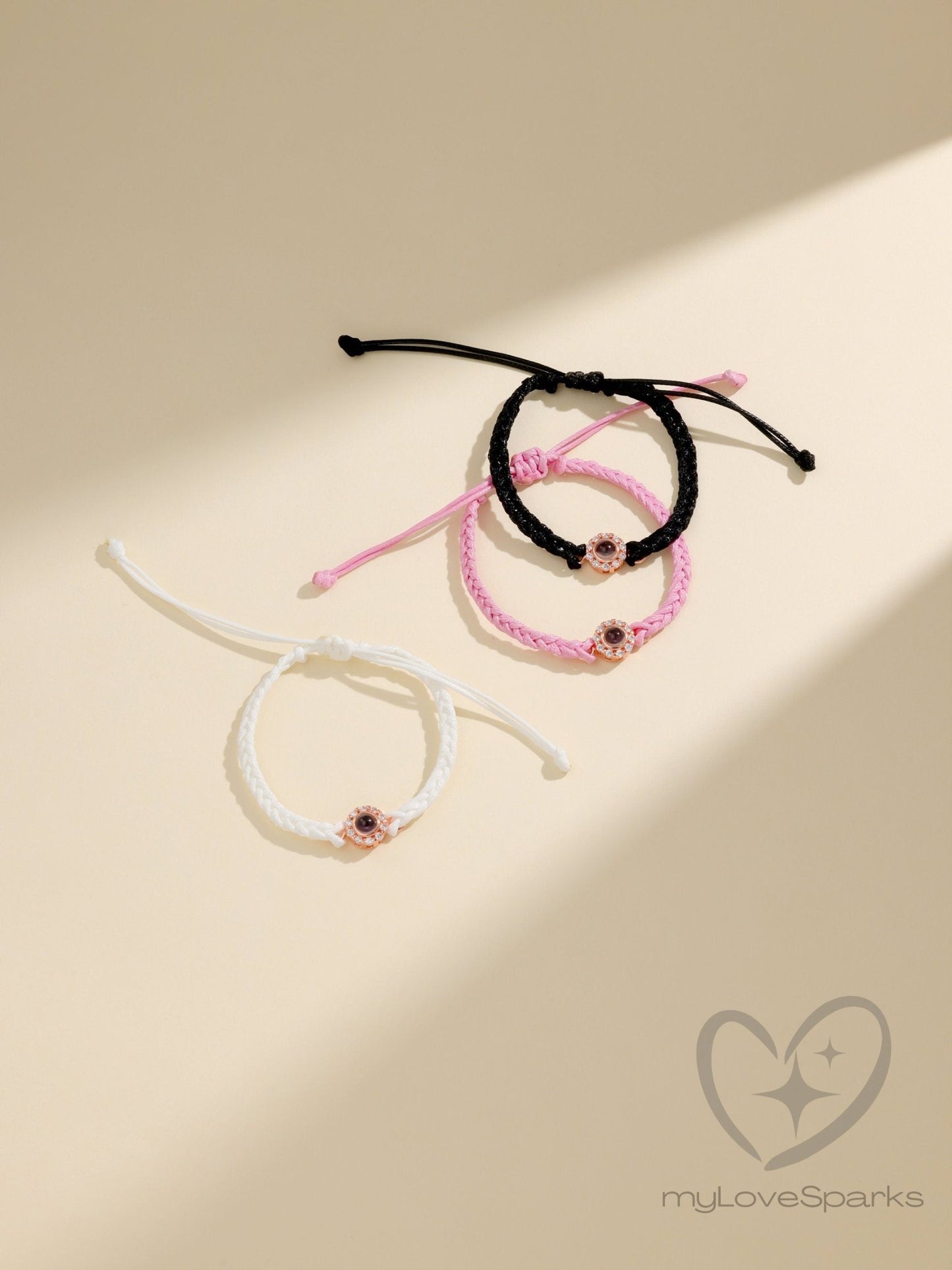 Personalized Photo Projection Adjustable Braid Bracelet - myLoveSparks Jewelry & GiftsSW