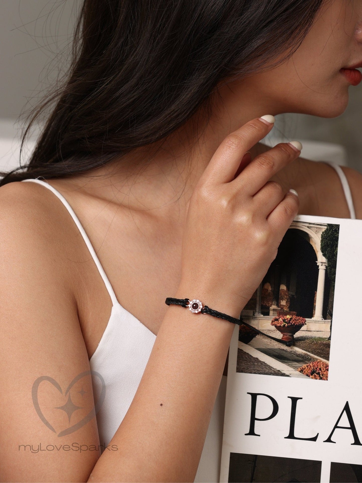 Personalized Photo Projection Adjustable Braid Bracelet - myLoveSparks Jewelry & GiftsSW