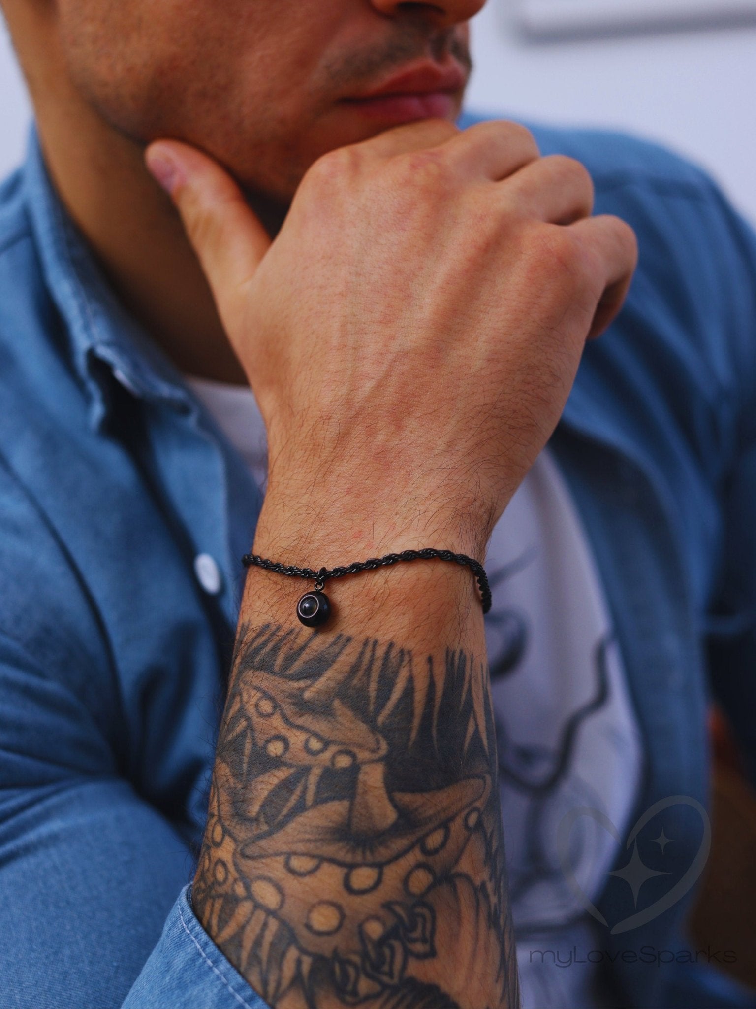 Personalized Photo Projection Bracelet for Men - myLoveSparks Jewelry & GiftsCL