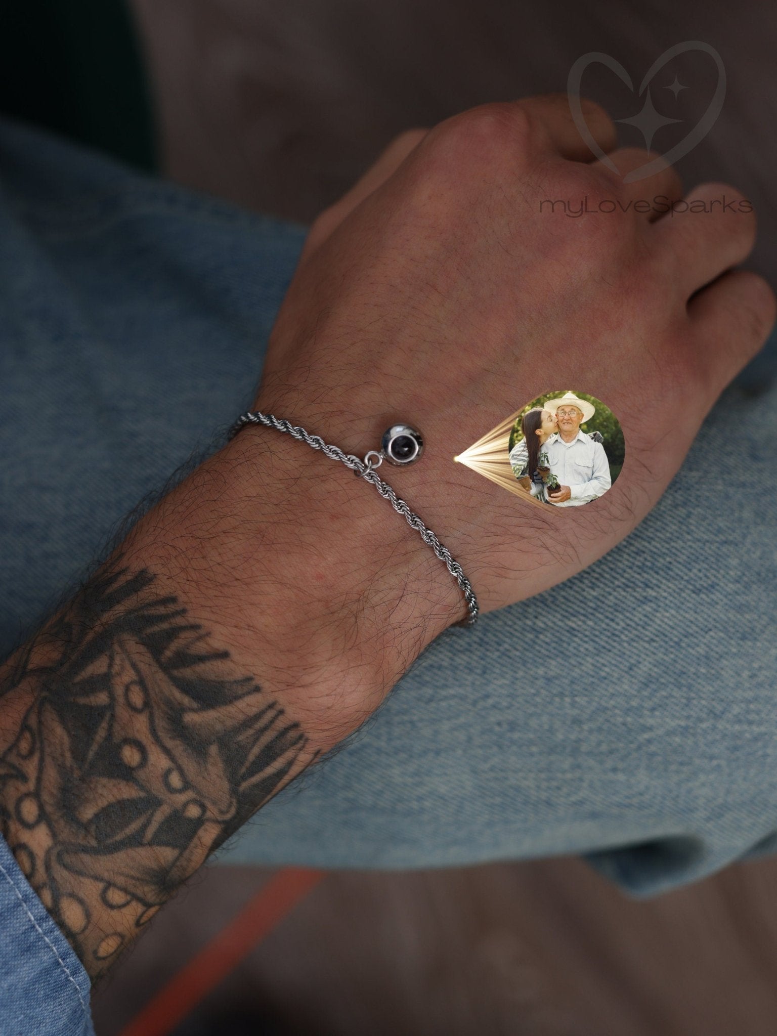 Personalized Photo Projection Bracelet for Men - myLoveSparks Jewelry & GiftsCL