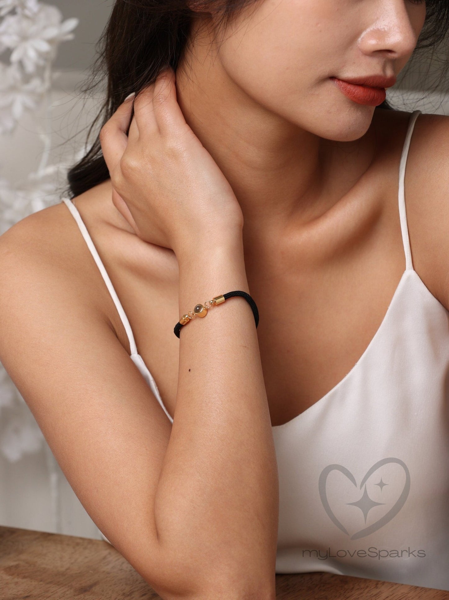 Personalized Photo Projection Corded Bracelet - myLoveSparks Jewelry & GiftsCL