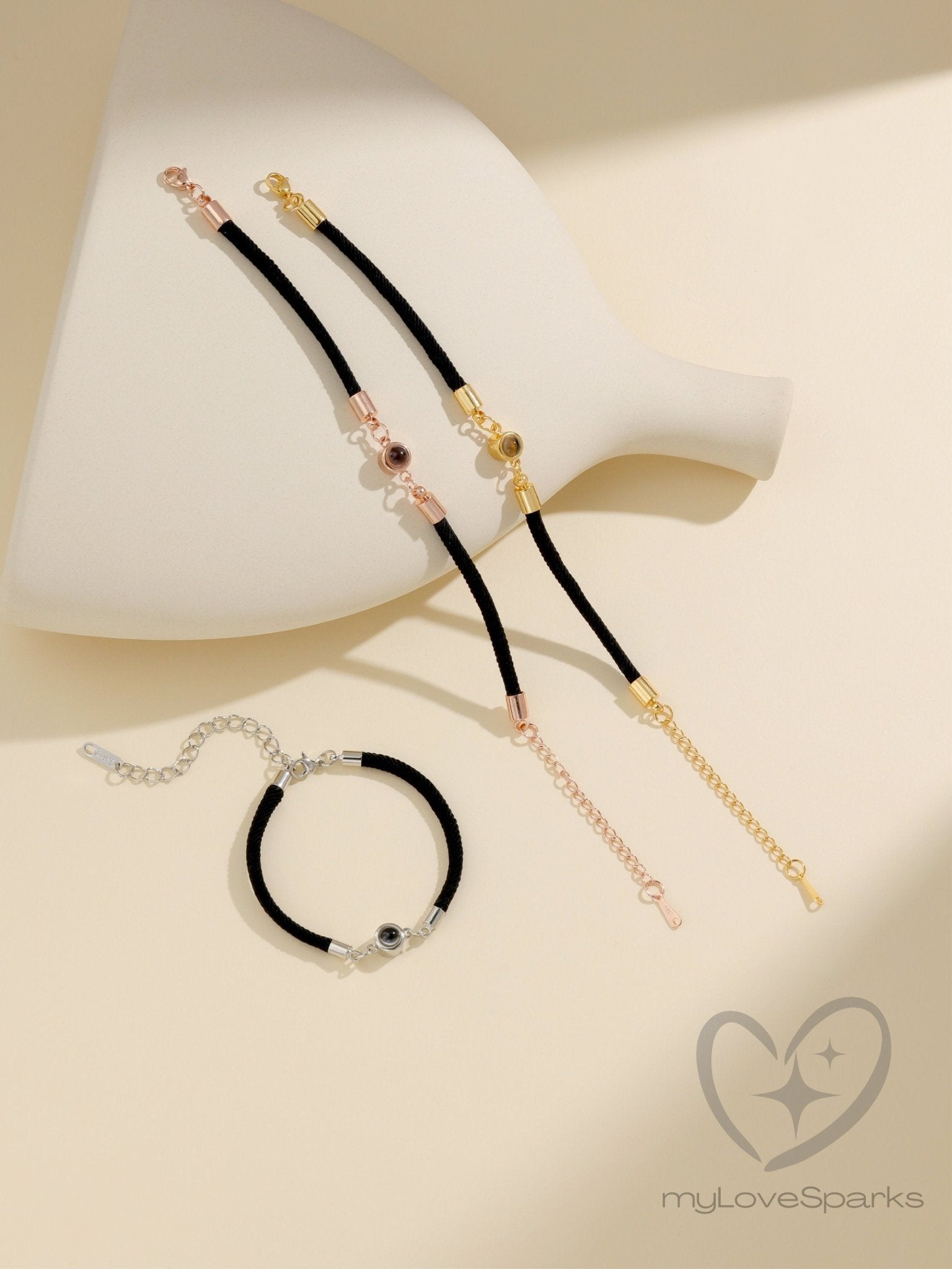 Personalized Photo Projection Corded Bracelet - myLoveSparks Jewelry & GiftsCL