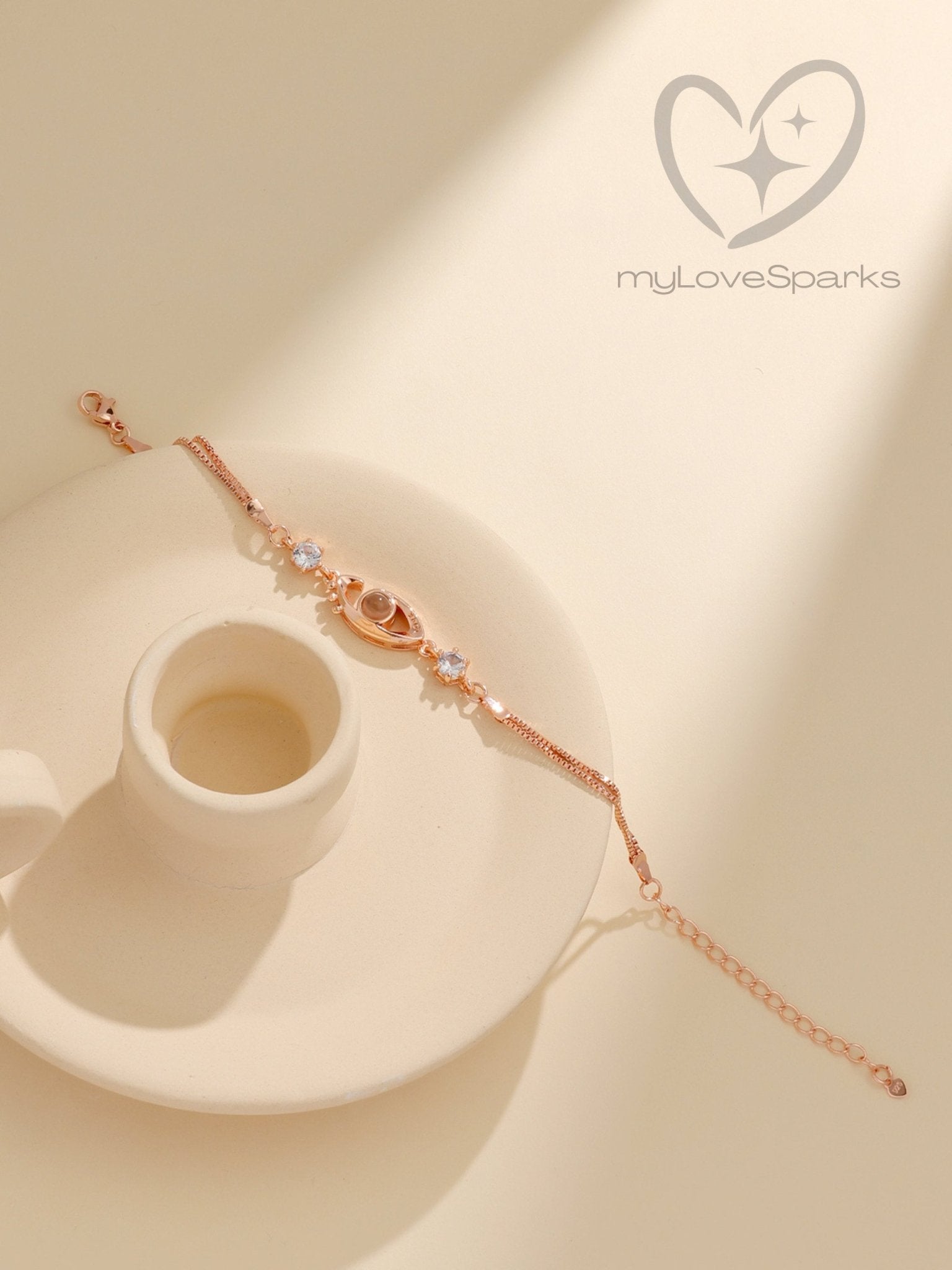 Personalized Photo Projection Evil Eye Bracelet - myLoveSparks Jewelry & GiftsHJ