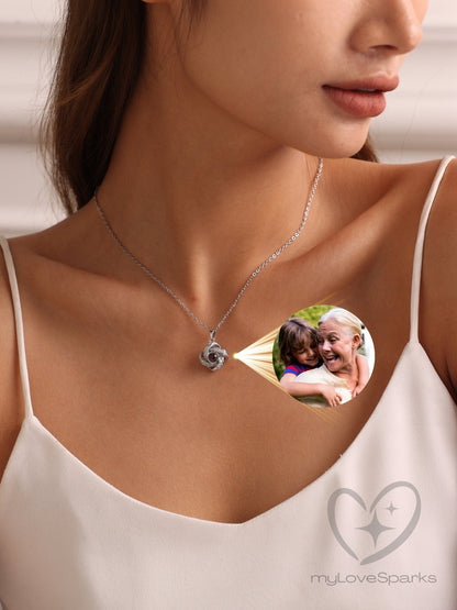 Personalized Photo Projection Love Knot Necklace - myLoveSparks Jewelry & GiftsHJ