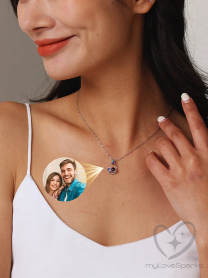 Personalized Photo Projection Mermaid Necklace - myLoveSparks Jewelry & GiftsSW