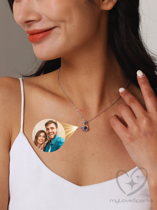 Personalized Photo Projection Mermaid Necklace - myLoveSparks Jewelry & GiftsSW