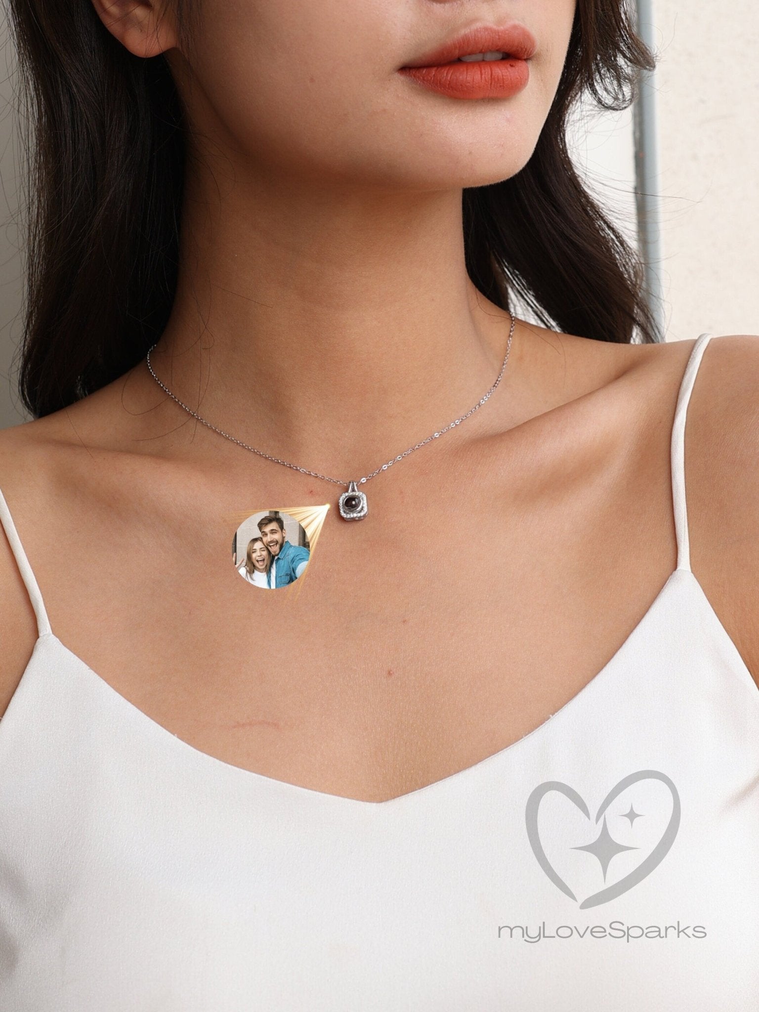 Personalized Photo Projection Necklace For Women - myLoveSparks Jewelry & Giftssw