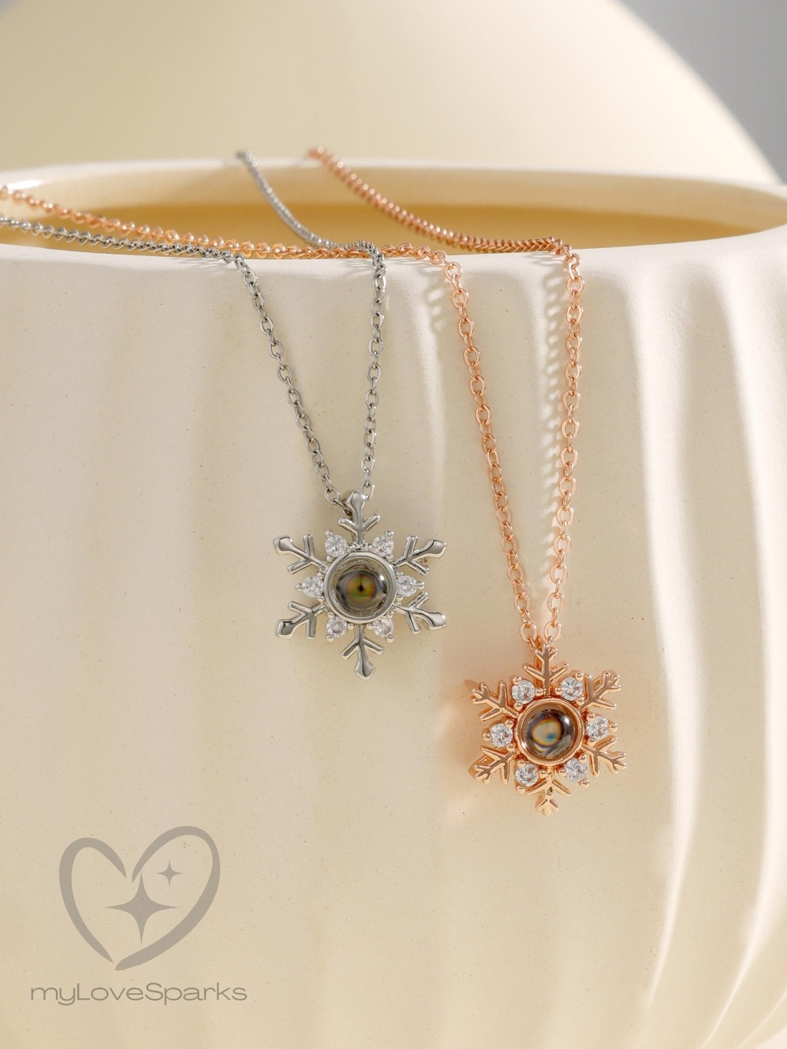 Personalized Photo Projection Necklace with Hexagon Pendant - myLoveSparks Jewelry & GiftsCL