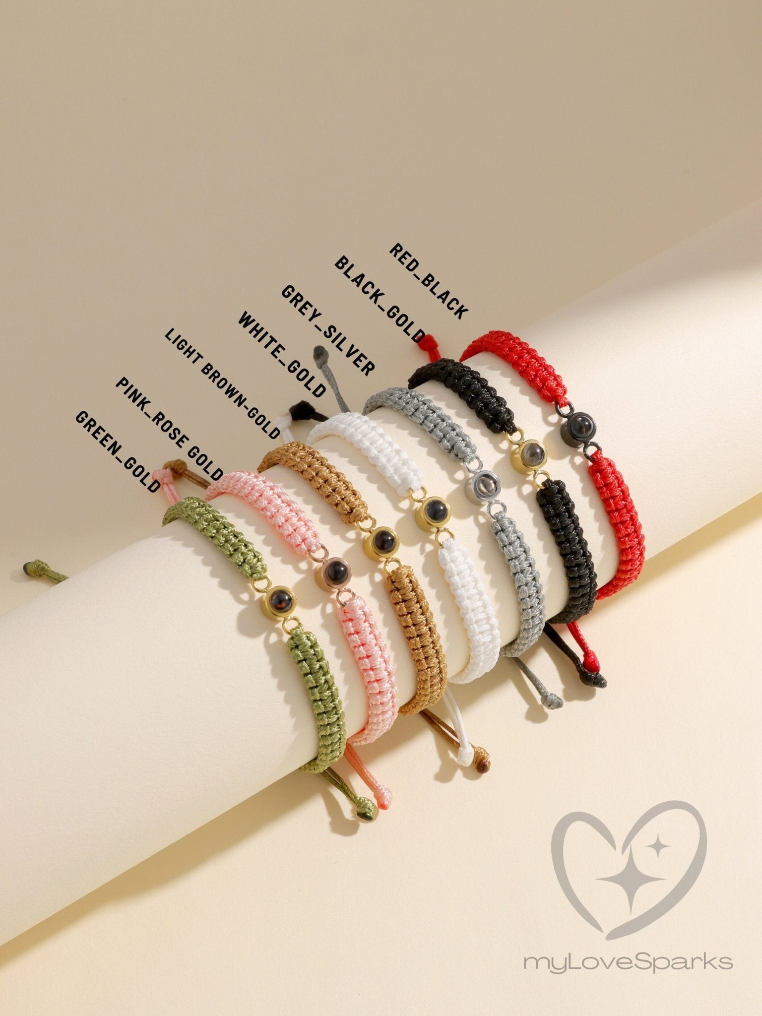 Personalized Photo Projection Rope Bracelet in Colors - myLoveSparks Jewelry & GiftsCL