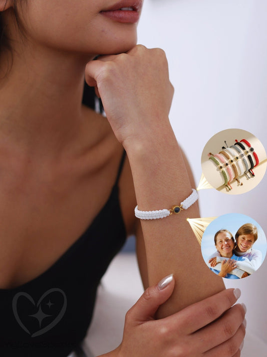 Personalized Photo Projection Rope Bracelet in Colors - myLoveSparks Jewelry & GiftsCL