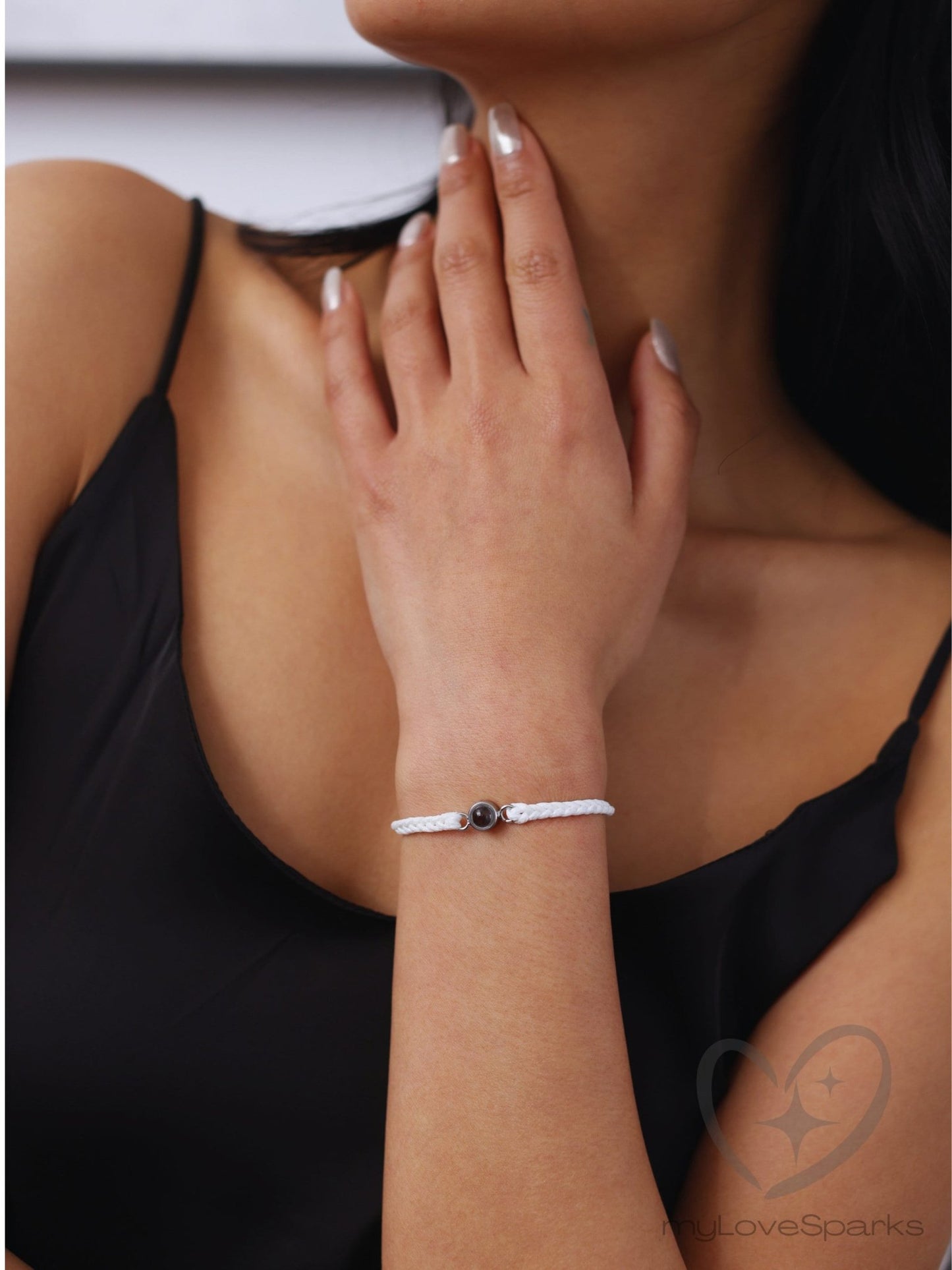 Personalized Photo Projection Rope Bracelet - myLoveSparks Jewelry & GiftsCL