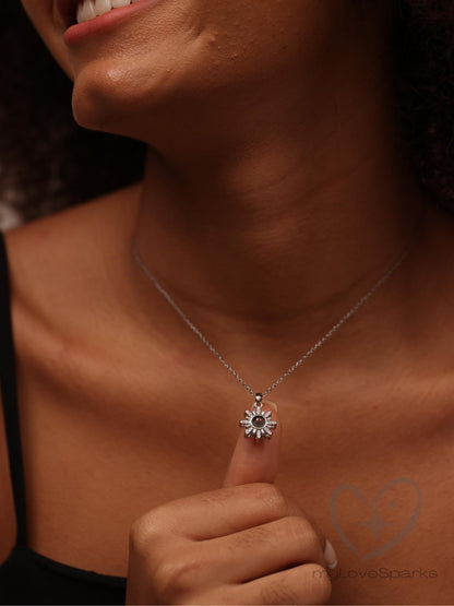 Personalized Photo Projection Sun Necklace - myLoveSparks Jewelry & GiftsCL
