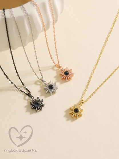 Personalized Photo Projection Sun Necklace - myLoveSparks Jewelry & GiftsCL