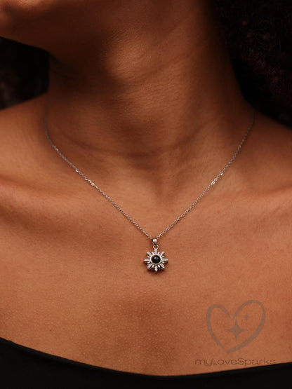 Personalized Photo Projection Sun Necklace - myLoveSparks Jewelry & GiftsCL