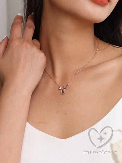 Personalized Photo Projection Tulip Flower Pendant Necklace - myLoveSparks Jewelry & GiftsSW