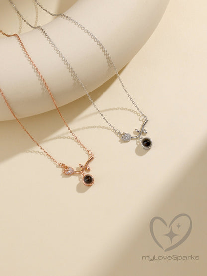 Personalized Photo Projection Tulip Flower Pendant Necklace - myLoveSparks Jewelry & GiftsSW
