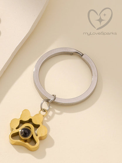 Personalized Projection Pet Paw Keychain - myLoveSparks Jewelry & GiftsHJ