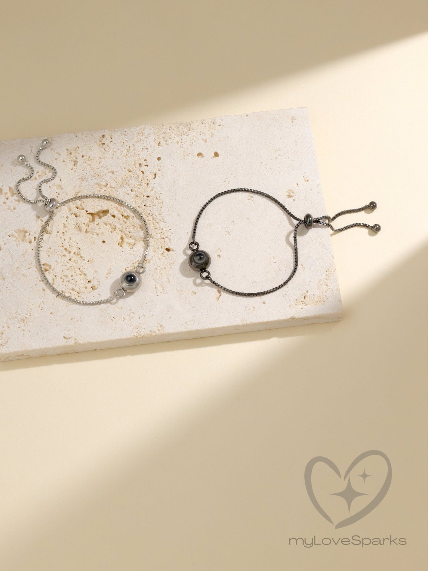 Personalized Projection Photo Bracelet Minimalist Circle - myLoveSparks Jewelry & GiftsSW