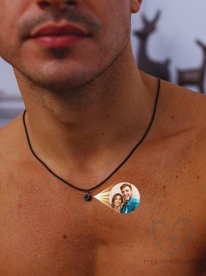 Personalized Projection Photo Necklace for Men - myLoveSparks Jewelry & GiftsCL