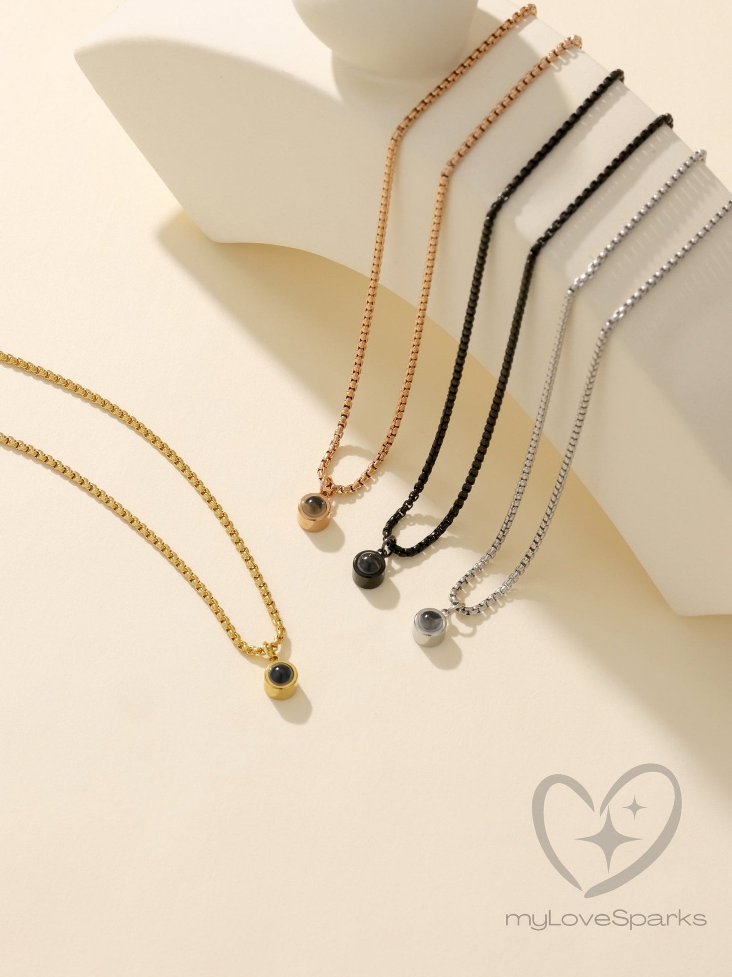 Personalized Projection Photo Necklace for Men - myLoveSparks Jewelry & GiftsCL