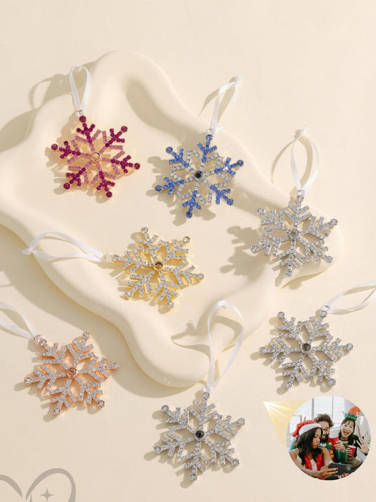 Personalized Projection Photo Ornament Snowflake - myLoveSparks Jewelry & GiftsHJ