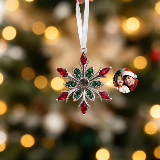 Personalized Projection Photo Ornaments Snowflake, Christmas Wreath - myLoveSparks Jewelry & GiftsHJ