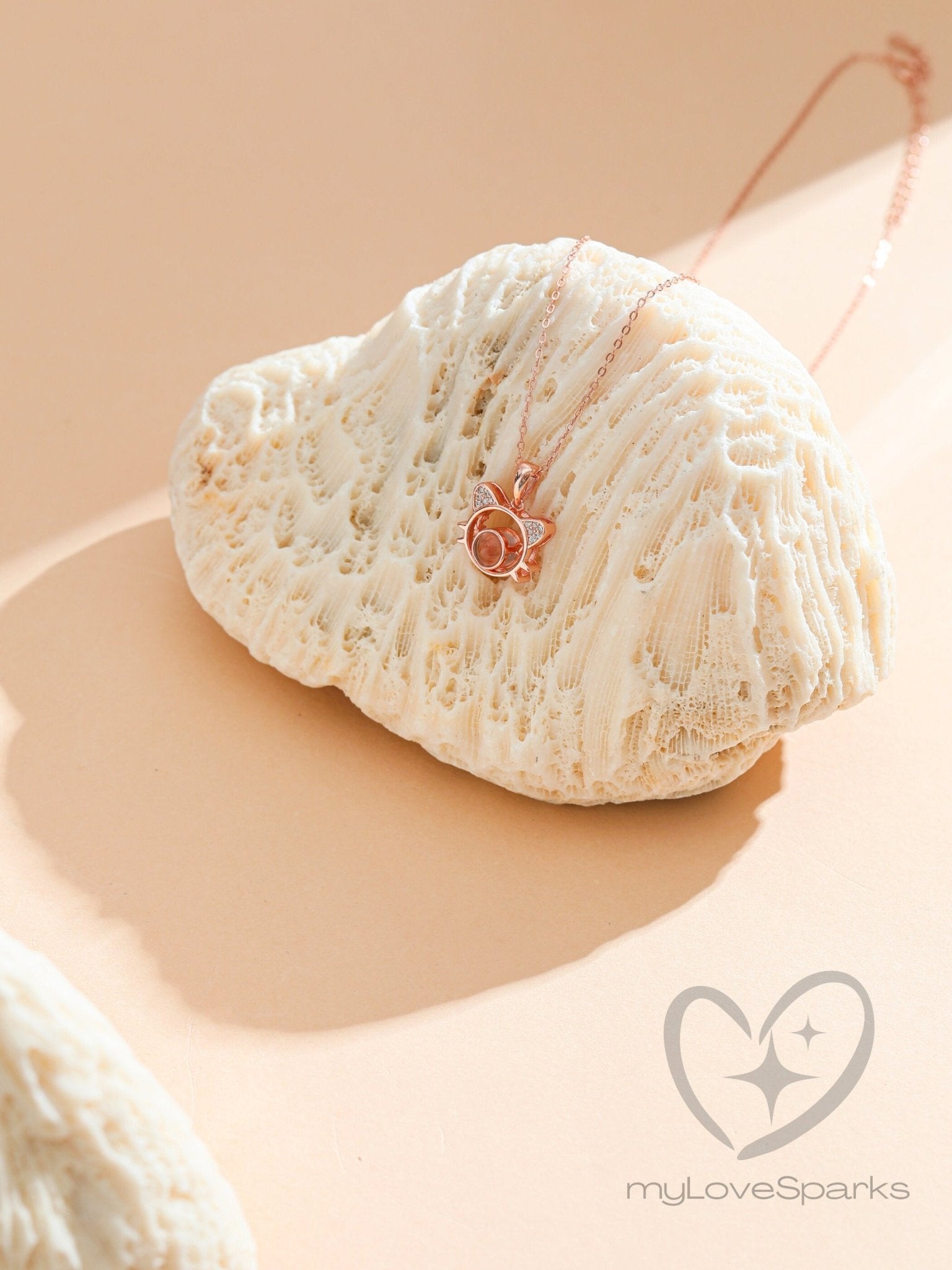 Personalized Projection Picture Cat Necklace - myLoveSparks Jewelry & GiftsHJ