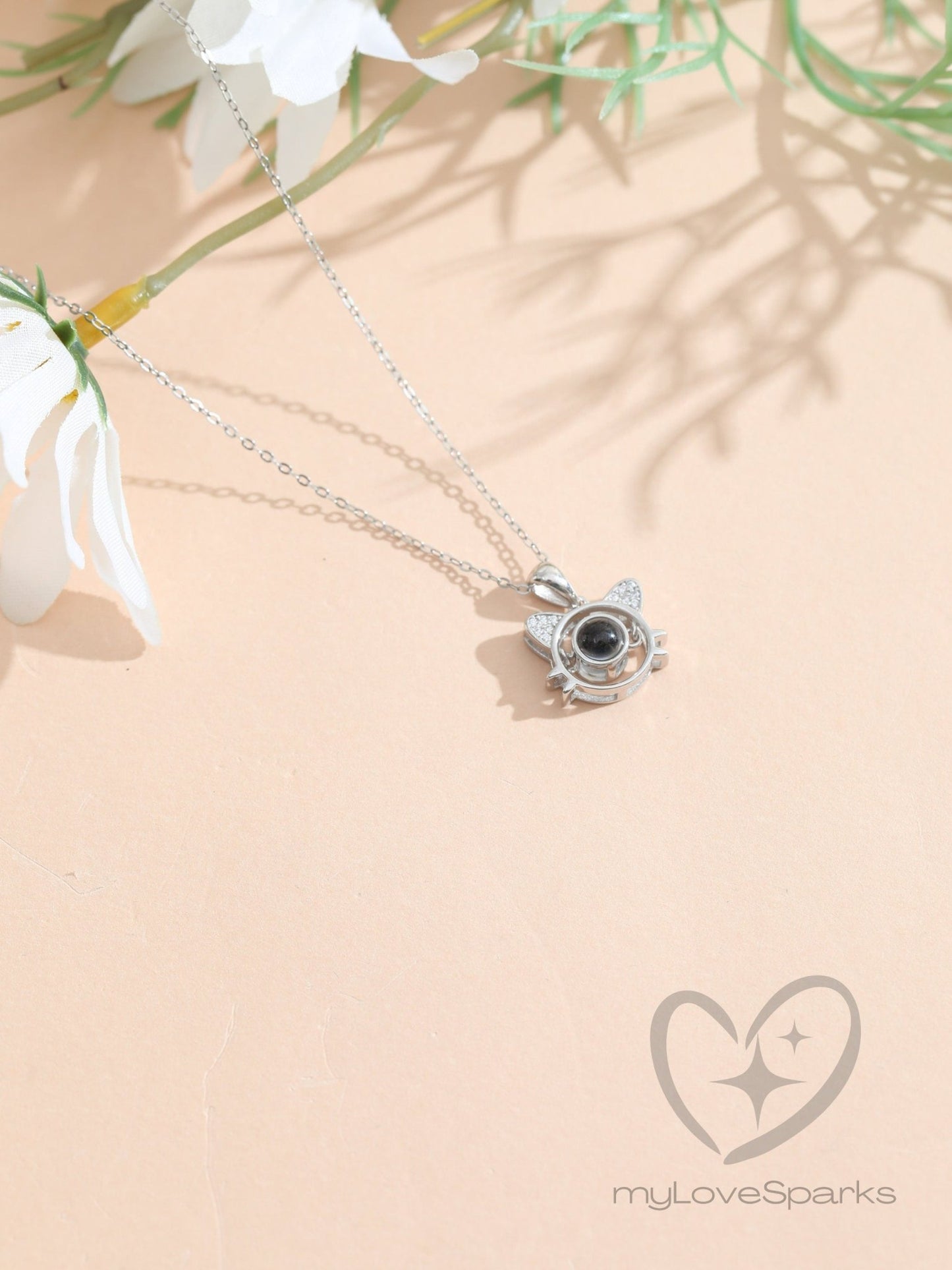 Personalized Projection Picture Cat Necklace - myLoveSparks Jewelry & GiftsHJ