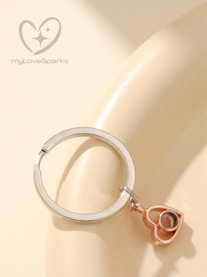 Personalized Projection Picture Heart Keychain - myLoveSparks Jewelry & GiftsCL
