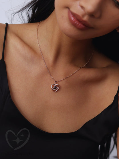 Personalized Radiating Heart Necklace with Photo Projection - myLoveSparks Jewelry & GiftsCL