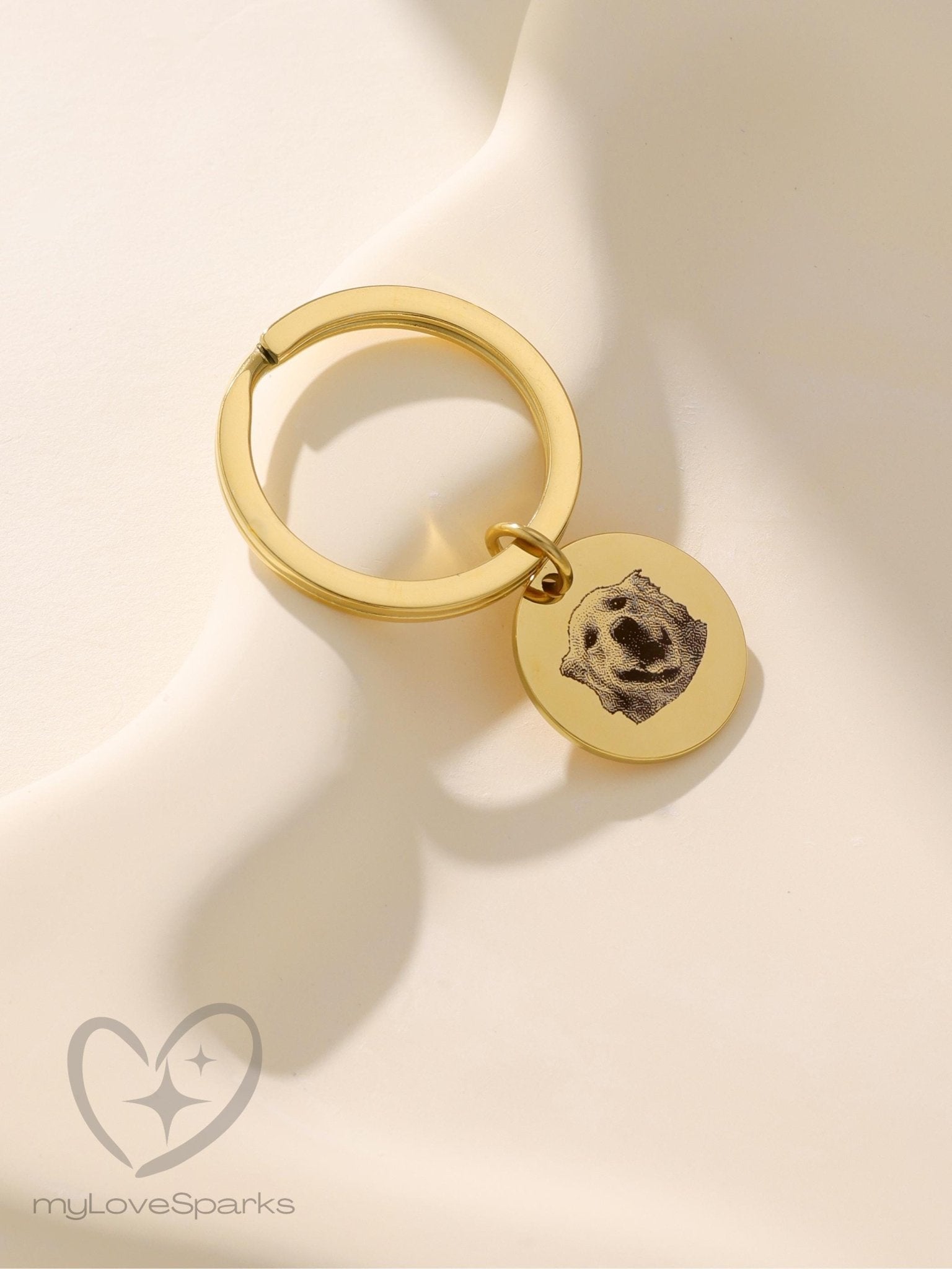 Personalized Round Pet Portrait Keychain - myLoveSparks Jewelry & GiftsXMSM