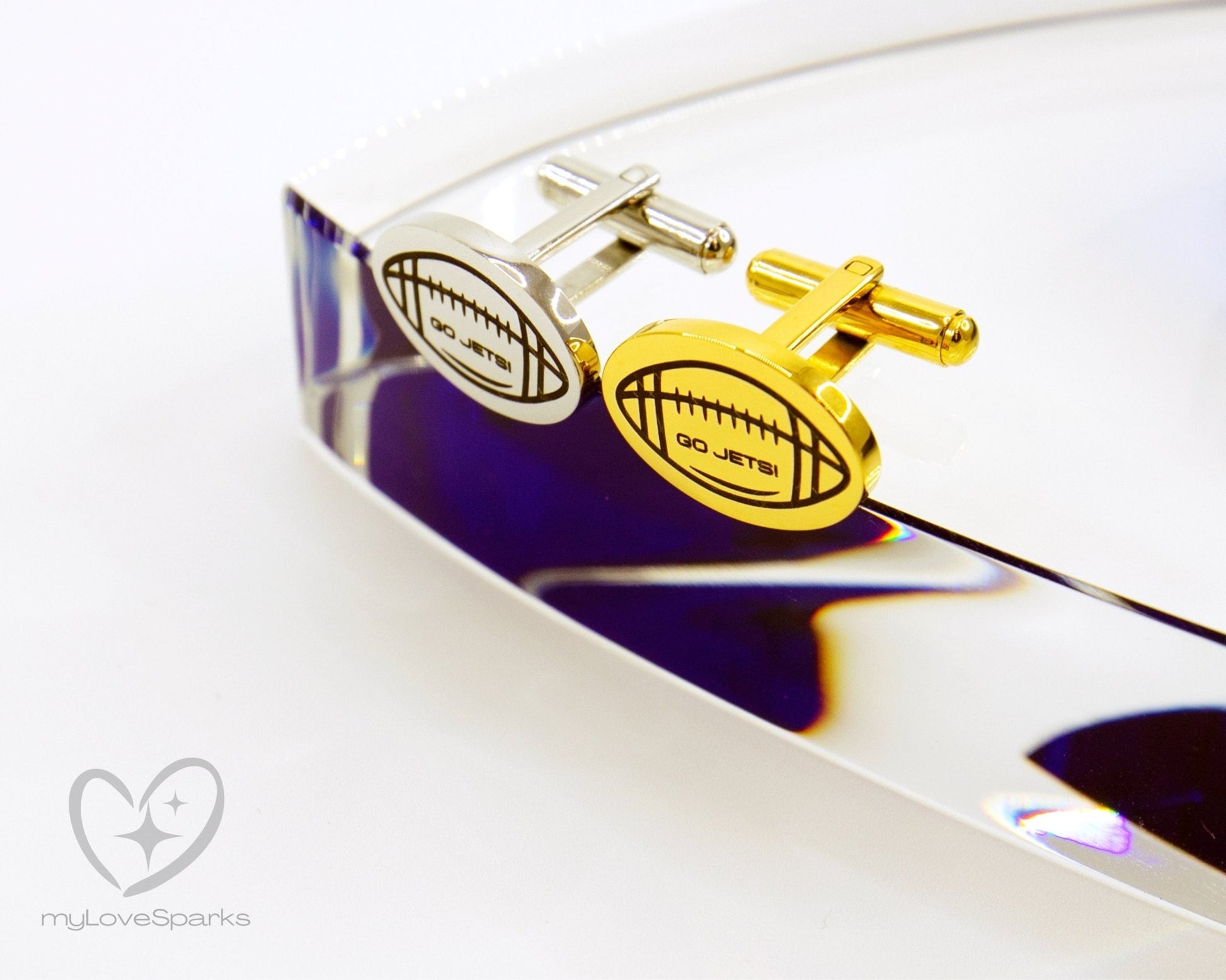 Personalized Rugby Engraved Cufflinks - myLoveSparks Jewelry & Gifts
