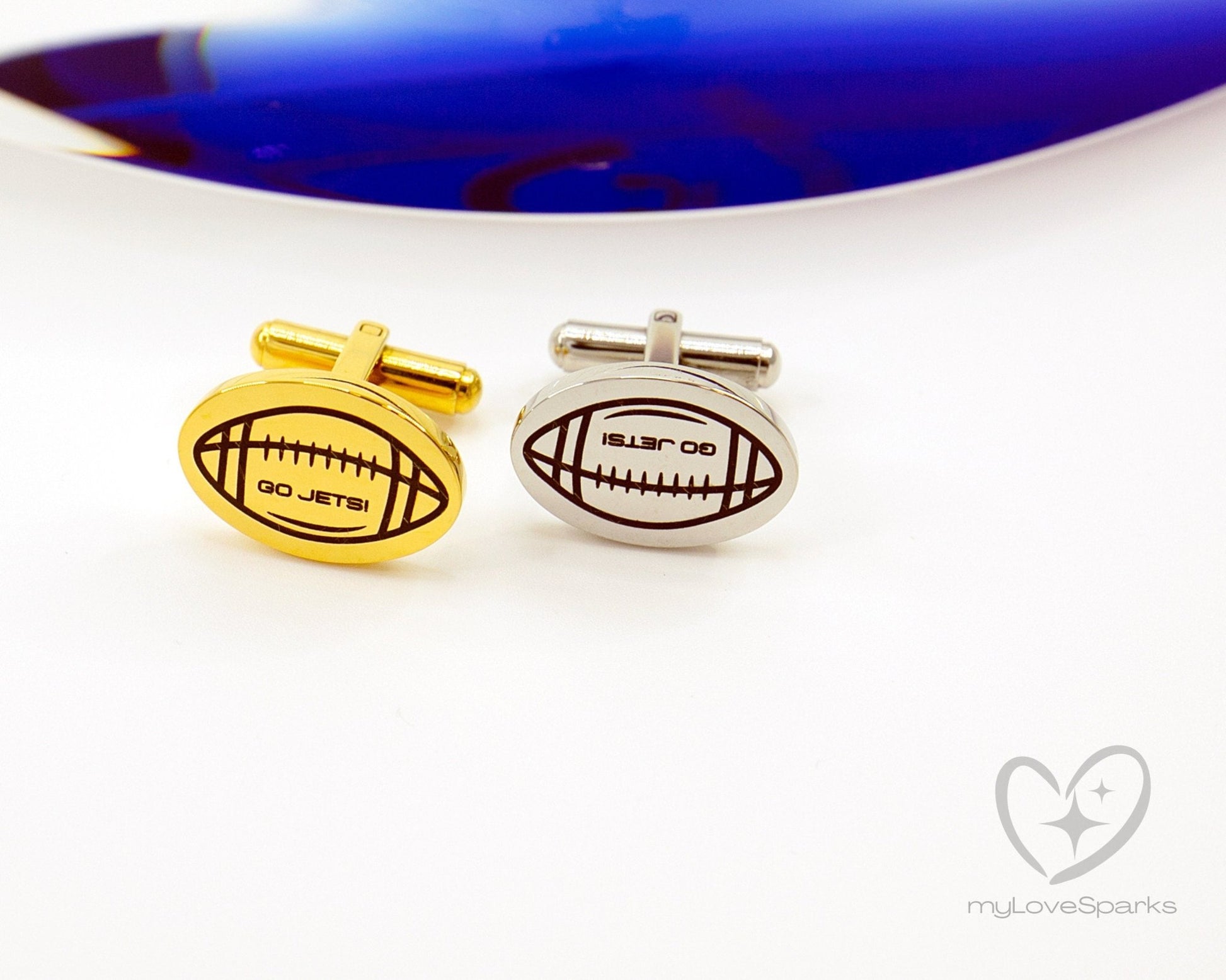 Personalized Rugby Engraved Cufflinks - myLoveSparks Jewelry & Gifts