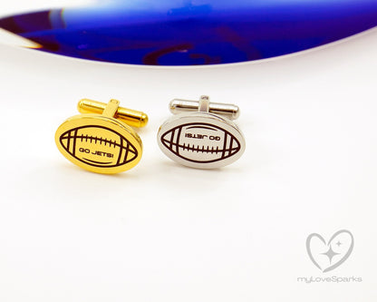 Personalized Rugby Engraved Cufflinks - myLoveSparks Jewelry & Gifts